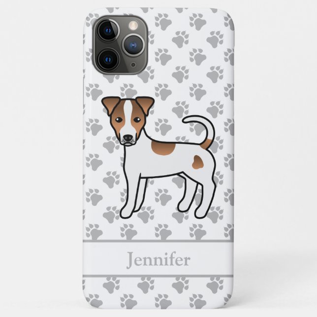 Brown Smooth Coat Parson Russell Terrier & Name Case-Mate iPhone Case (Back)