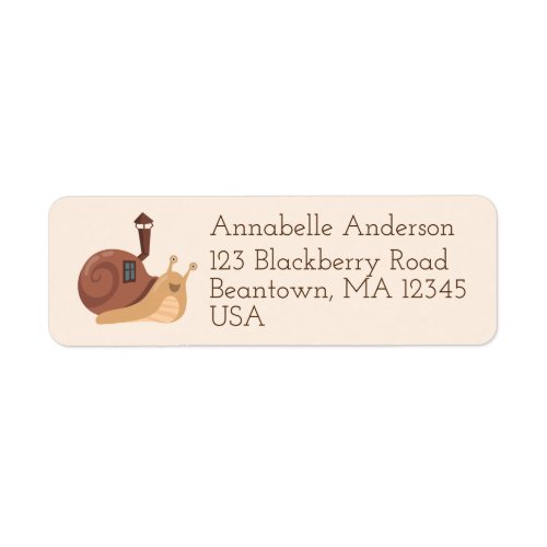 Brown Snail Mail Personalize Label