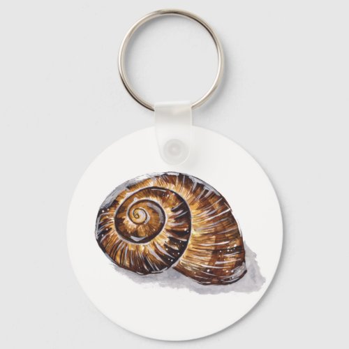 Brown Snail Shell Keychain