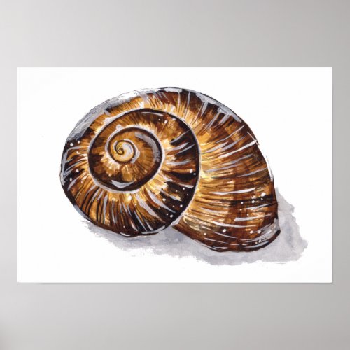 Brown Snail Shell Poster