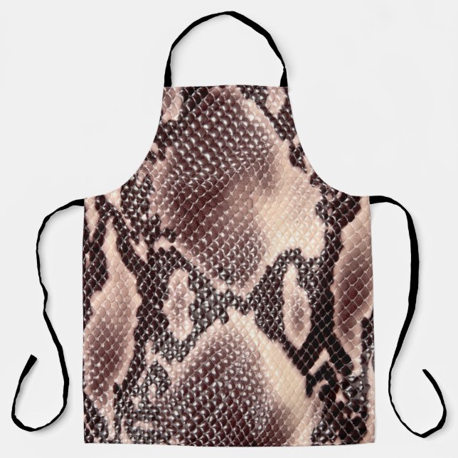 Brown snake leather texture apron (Front)