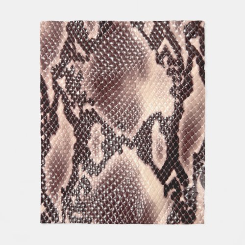 Brown snake leather texture fleece blanket