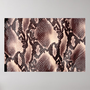 Brown snake leather texture poster