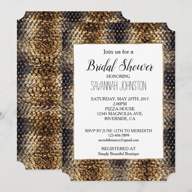 Brown Snake Skin Invitation (Front/Back)