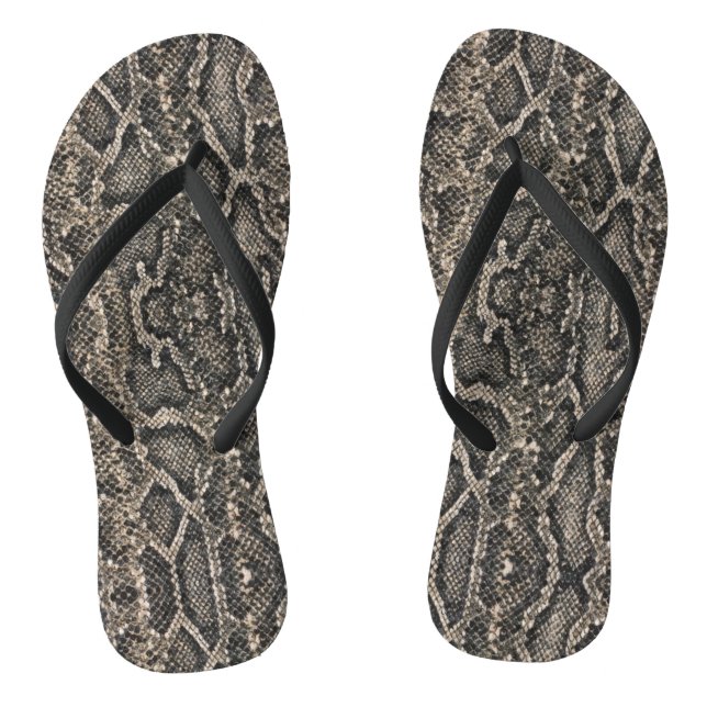 brown snake skin pattern | flip flops (Footbed)