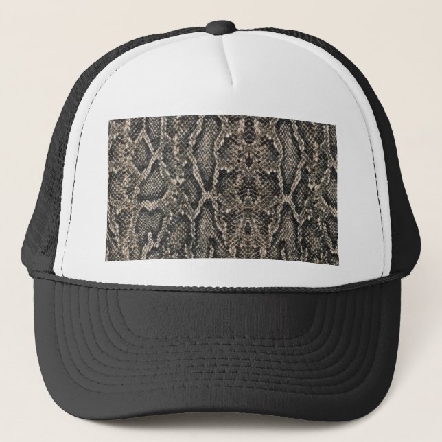 brown snake skin pattern | trucker hat (Front)