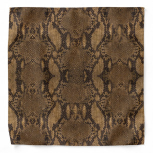 Brown Snake Skin Print Bandana