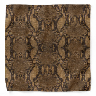 Brown Snake Skin Print Bandana