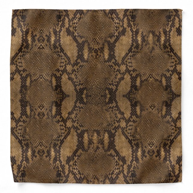 Brown Snake Skin Print Bandana (Front)