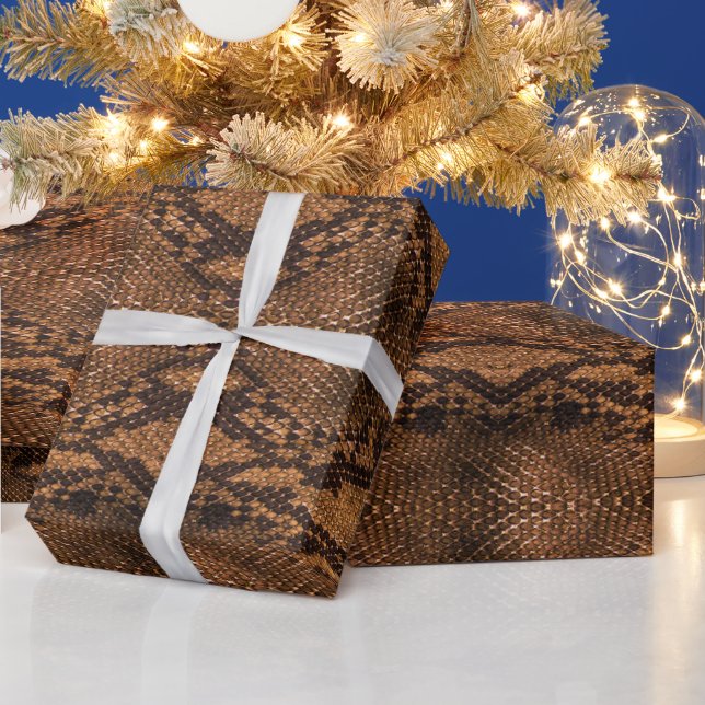 Brown Snake Skin Print Wrapping Paper (Holidays)