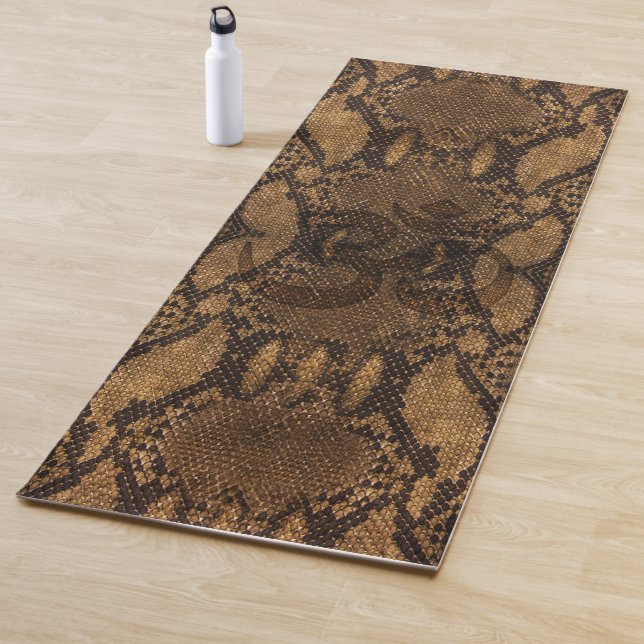 Brown Snake Skin Print Yoga Mat (In Situ)