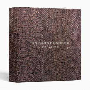 Brown Snakeskin Background 3 Ring Binder