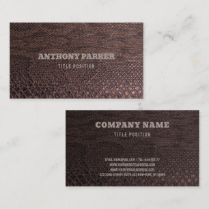 Brown Snakeskin Business Card