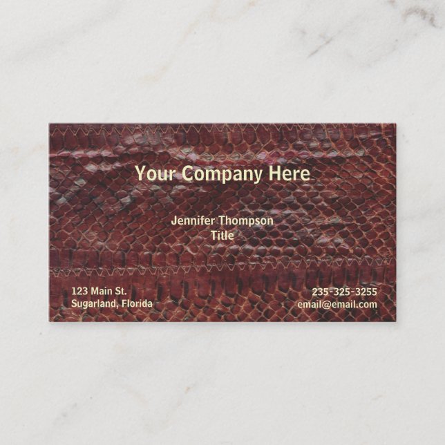 Brown Snakeskin Business Card (Front)