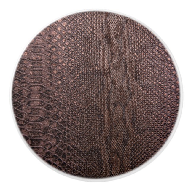 Brown Snakeskin Print  Ceramic Knob (Front)