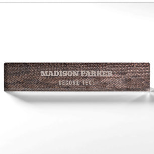 Brown Snakeskin Print Desk Name Plate