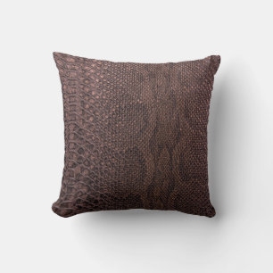 Brown Snakeskin Throw Pillow
