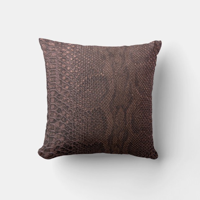 Brown Snakeskin Throw Pillow (Front)