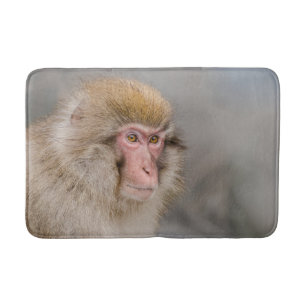 Brown Snow Monkey, Japanese Photography Bath Mat