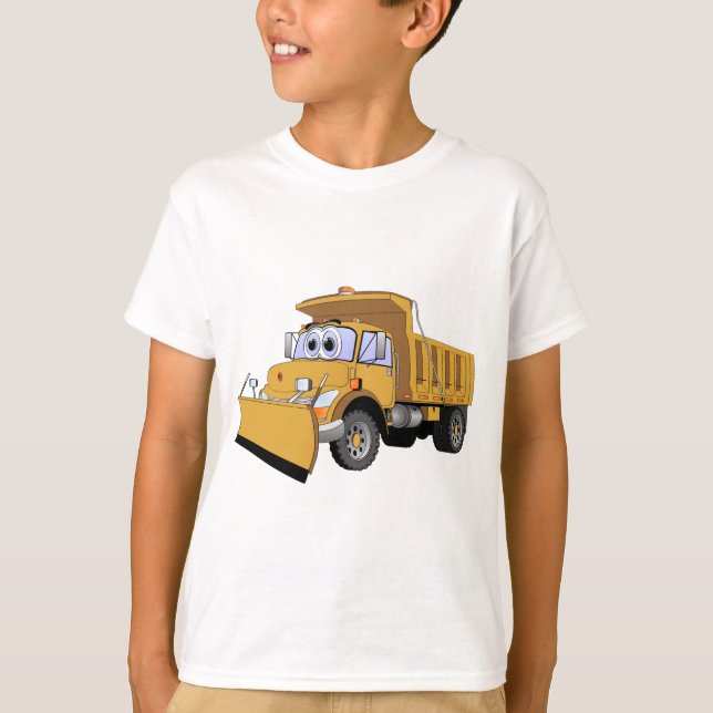 Brown Snow Plow Cartoon T-Shirt (Front)