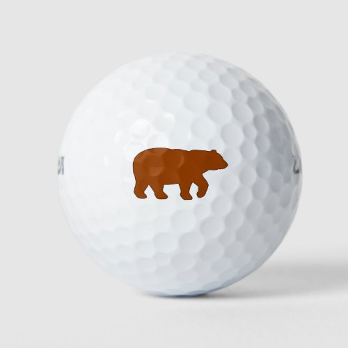 Brown Solid Bear Golf Balls