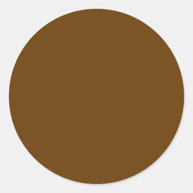 Brown (solid color)  classic round sticker (Front)