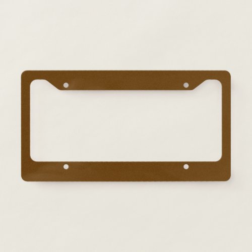 Brown solid color  license plate frame