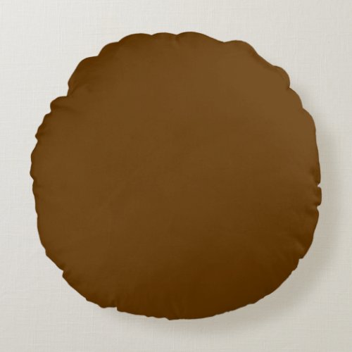 Brown solid color  round pillow