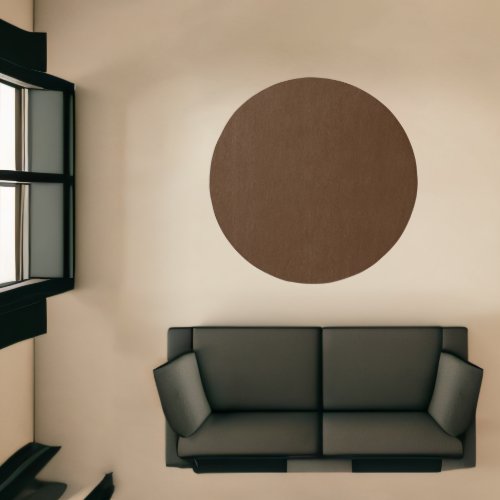 Brown solid color simple minimal plain round rug