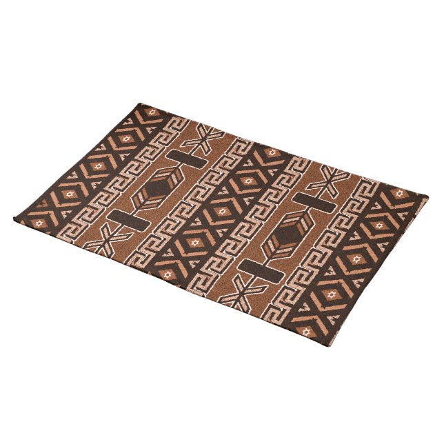 Brown Southwest Aztec Pattern Placemat (On Table)