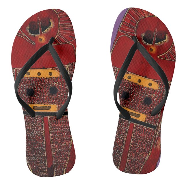 Brown Space Man Flip Flops (Footbed)