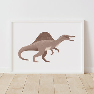 Brown Spinosaurus Dinosaur Kids Room Poster
