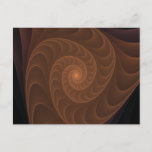 Brown Spiral Fractal Postcard