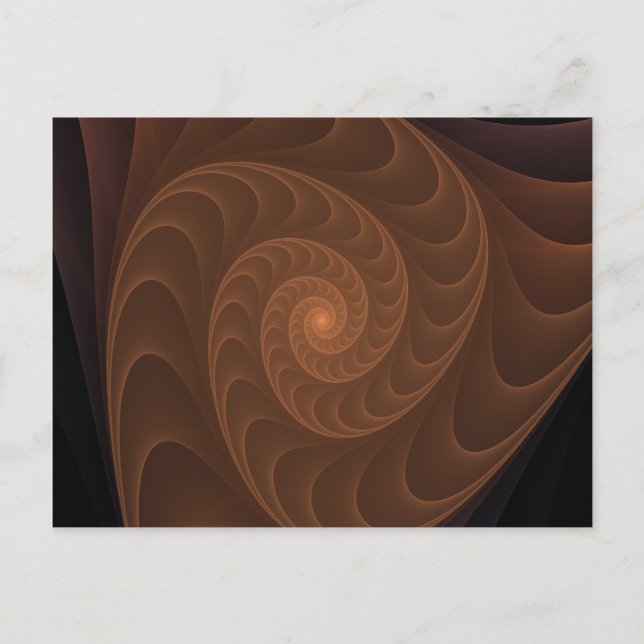 Brown Spiral Fractal Postcard (Front)