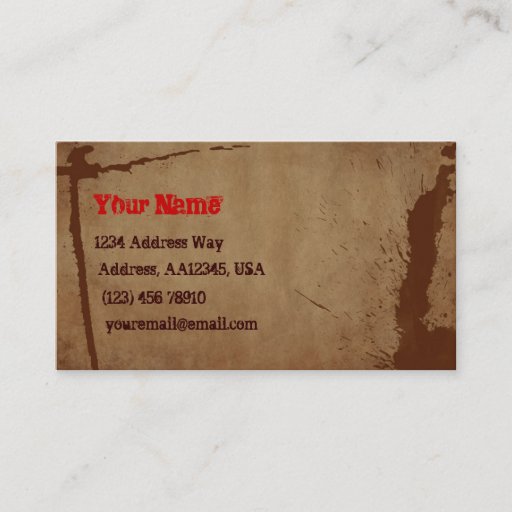 Customizable Brown Splatter Profile Card Business Card