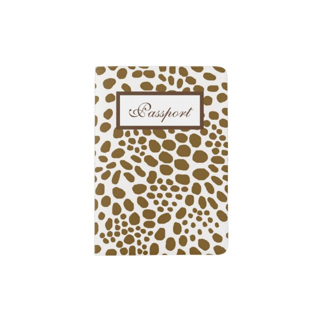 Brown Spot Animal Print Passport Holder (Front)
