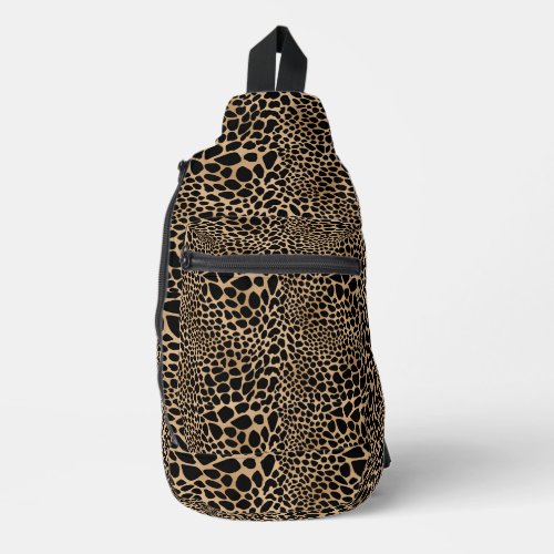 Brown Spots Cheetah Print Crossbody Sling Bag
