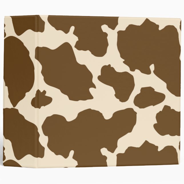 Brown Spots Cow Print Farmer Farm Animals Classy 3 Ring Binder (Front/Spine)