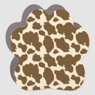 Brown Spots Cow Print Farmer Farm Animals Classy Car Magnet