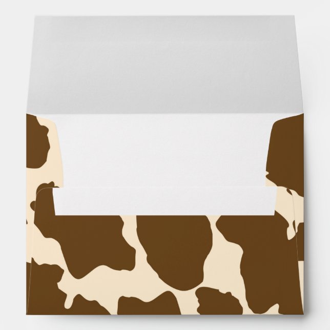 Brown Spots Cow Print Farmer Farm Animals Classy Envelope (Back (Bottom))
