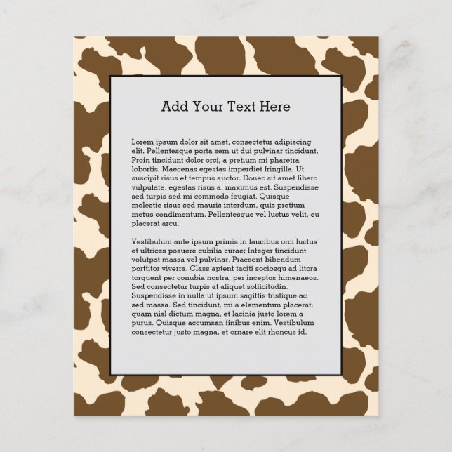 Brown Spots Cow Print Farmer Farm Animals Classy Flyer (Front)