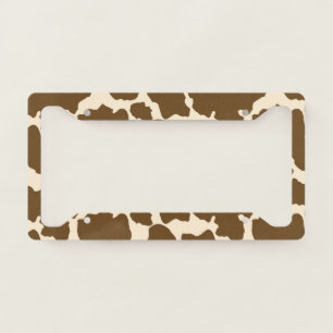 Brown Spots Cow Print Farmer Farm Animals Classy License Plate Frame