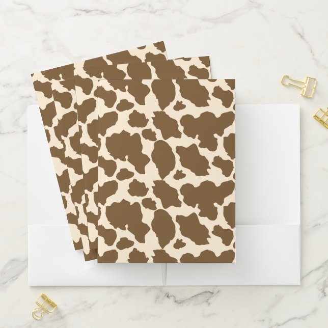Brown Spots Cow Print Farmer Farm Animals Classy Pocket Folder (In Situ)