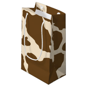 Brown Spots Cow Print Farmer Farm Animals Classy Small Gift Bag