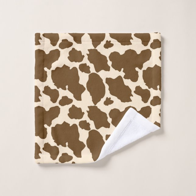 Brown Spots Cow Print Farmer Farm Animals Classy Wash Cloth (Wash Cloth)