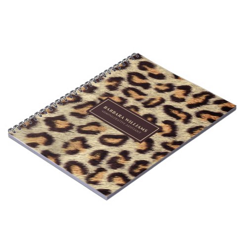 Brown spots leopard animal print pattern notebook