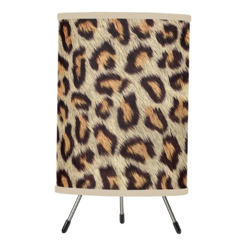 Brown spots leopard pattern fur texture tripod lamp