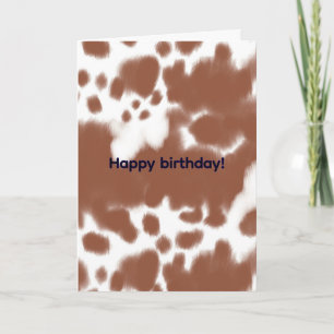 Brown spotted cow hide card
