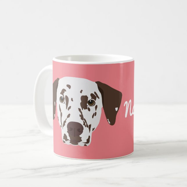 Brown Spotted Dalmatian Dog Coffee Mug (Front Left)
