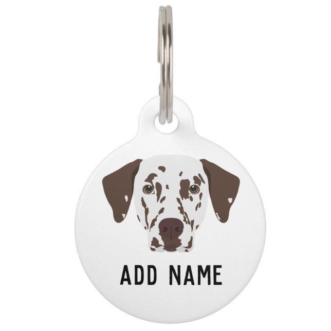 Brown Spotted Dalmatian Dog Pet ID Tag (Front)